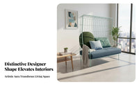 Small Space suitable for Iron Frame Settee Removable and cleanable Cover space-saving Couch utilitarian Aesthetic Living Room Seating Japanese aesthetic for Apartment Dwellers, Young Adults, Office Workers, Studio Flat, Lounge Area, Bedroom, Entryway