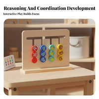 Hand-Eye Coordination Wooden Reasoning Training Toy Brain Teaser Double-Sided Pattern Matching Game Made from Wood Sliding Reasoning Board Polished Edges for Children 2-3 Years, Toddlers, Preschoolers, Daycare, Classroom