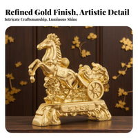 Meaningful Gift Chinese Wealth Horse Figurine Intricately Detailed Golden Horse Ornament for Business Owners, Office, Shop, Desktop