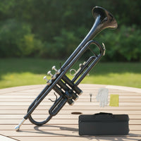 Trumpet Lacquered Trumpet with Case Compact Brass Instrument for Beginners, Practice