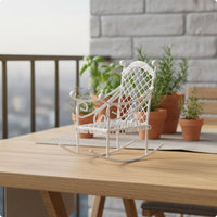 Dollhouse Rocking Chair Sturdy Construction Desktop Ornament Vintage Design