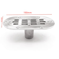 Stainless Steel Marine Drainage Outlet for Boats and Yachts - Oval Floor Drain