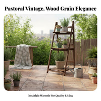Multi-Tier Storage Multi-Tier Louvered Doors Etagere with Cabinet Rustic Design Long-Concludinging Frame for Families, Balcony