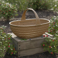 Hand Basket Imitation Bamboo Woven Basket Thick Rim Organizer Bin