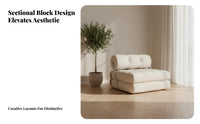 Armless Block Sofa Transformable Design Living Room Furnishing cushionyLike Comfort Easy Assembly for Apartment Dwellers