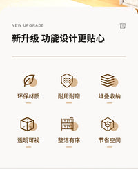 百草园橱柜收纳盒直角透明长方形整理盒厨房分层可叠加深柜储物筐 浅柜-大号