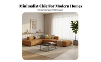 Easy-to-Clean Fabric L-Shaped configurable Chaise Minimalist aesthetic configurable Chaise Sectional Latex Cushions Living Room Furniture Space-Saving for Apartment Dwellers, Families, Homeowners, Lounge Area, Lounging, Family Gatherings, Movie evenings