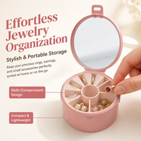 Jewellery Box, PP Jewellery Organiser with Hinged Lid, Multi-Compartment Storage for Earrings Rings Cables, Travel Jewellery Box