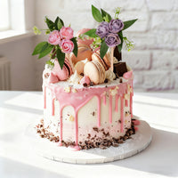 Three-Head Rose Cake Flower Artificial Forest Cake Topper for Wedding Birthday Decoration
