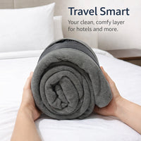 Fleece Sleeping Bag Liner Lightweight, Double-Sided Warm Camping Liner, for Host #variant:Grey