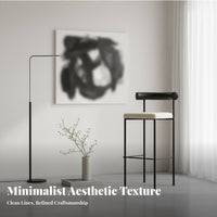 Upholstered High Stool with Supportive Restrest Utilitarian Look Bar Chair Designer-Look Modern Minimalist for Adults