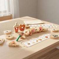 Wooden Lacing Bead Set Hand Eye Coordination   Logical Thinking Training Young Child Threading Toy for Preschool, Classroom