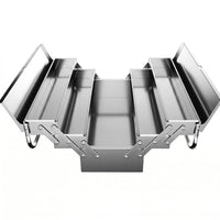 Three-Layer Tool Box Silver Finish Stainless Steel Tool Box Rust Resistant
