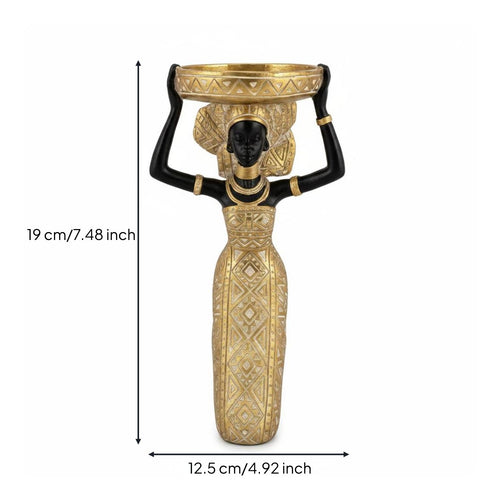 Resin Statue Candle Holder Artistic Decor African Women Sculpture Gift Idea