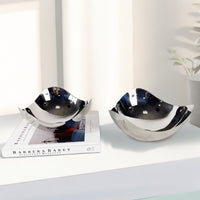 Modern Minimalist Stainless Steel Geometric Mirror Round Tray