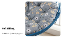 Washable Hanging Egg Chair Cushion Removable Cover Nest Chair Replacement Cushion Easy to Clean for Adults, Kids, Patio, Garden, Living Room