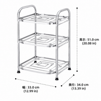 Under-sink Storage For Rental Properties Height Adjustable Pot Lid Frying Pan Organizer Shelf Iron-made With 4 Hooks Kitchen Storage Rack