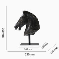 Horse Head Sculpture Antique Style Decor Decorative for Entryway