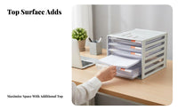 Multi-Layer A4 Paper Cabinet Label Slots Multi-Drawer Storage Unit Non-Slip Base