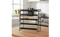 Snack Display Rack Stand Space-Saving Wire Display Rack with Clips Stable Countertop Organizer for Retailers, Vendors, Kitchen Counter