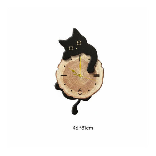 Panda Pendulum Wall Clock Non-Ticking Panda Wall Clock Modern Design for Bedroom