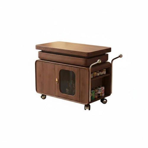 Rolling End Table Vintage look Wheeled C-Table With casters Multi-Functional for Office Workers