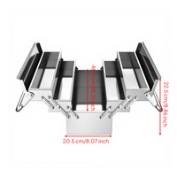 Foldable 3-tier stainless toolbox