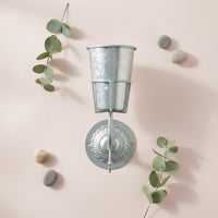 Metal Wall Planter Hook Design Decorative Hanging Vase Space-Saving