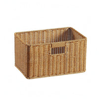 Rectangular Woven Basket Light Brown Woven Container Basket Decorative for Home Organization