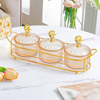 Nut and Candy Serving Bowls with Tray Light Luxury Design for Home, Parties