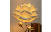 Decorative Floral Table Lamp Ambient Flower Table Lamp Romantic Floral Desk Light Sculptural for Bedroom, Living Room, Reading Nook