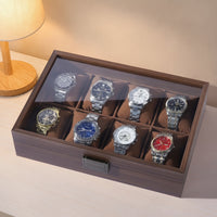 Watch Storage Box with Glass Lid Shielded for Dresser, Collectors