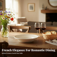 French Ceramic Tableware Set, Underglaze Color, Elegant Bowls & Plates, Home Dining, Microwave Gift Choice