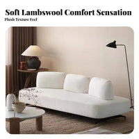 Armless Block Sofa Nordic aesthetic Couch Boucle Upholstery sectional Furniture for Apartment Dwellers, Design aficionados, Living Room, Lounge Area, Studio