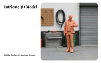 1:64 Scale Repairman Figure High Intricacy 1:64 Miniature Scale Mechanic Figures Unpainted Mechanic Model DIY Painting