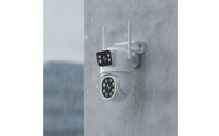 Outdoor WiFi Camera with Antennas Wireless Two-lensLens Camera Compact Hardwired for Home Entrance, Courtyard, Warehouse