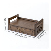 Tea Rack with Drawer Decorative Tea Organizer with Drawer Elegant Desktop Teaware Holder for Desk Corner