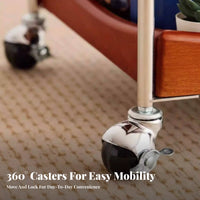 2-Tier Rolling Side Table Foldable Design 2-Tier Folding Trolley With Casters Multi-Functional for Apartment Dwellers