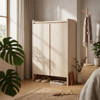 Solid Wood Shoe Storage Unit Removable Shelf Entryway Shoe Storage Unit Open Bottom Footwear Organizer for Hallway