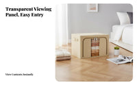 Framed Collapsible Clothes storage container Stackable textile Container double retrieval fasteners