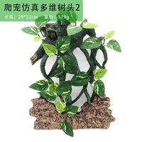 水族箱树脂鱼缸造景装饰爬虫守宫造景树根爬行动物绿植仿生
