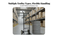 200kg Load Capacity Oil Drum Dolly Adjustable Clamp Drum Hand Truck Long-Lasting Steel Construction Oil Barrel Cart Easy Operation for Industrial Workers, Warehouse Personnel, Factory Personnel, Auto Repair Shop, Workshop, Garage, Loading Dock