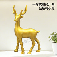 Gold Elk TV Cabinet Figurine Modern Luxury Home Decor Christmas Gift