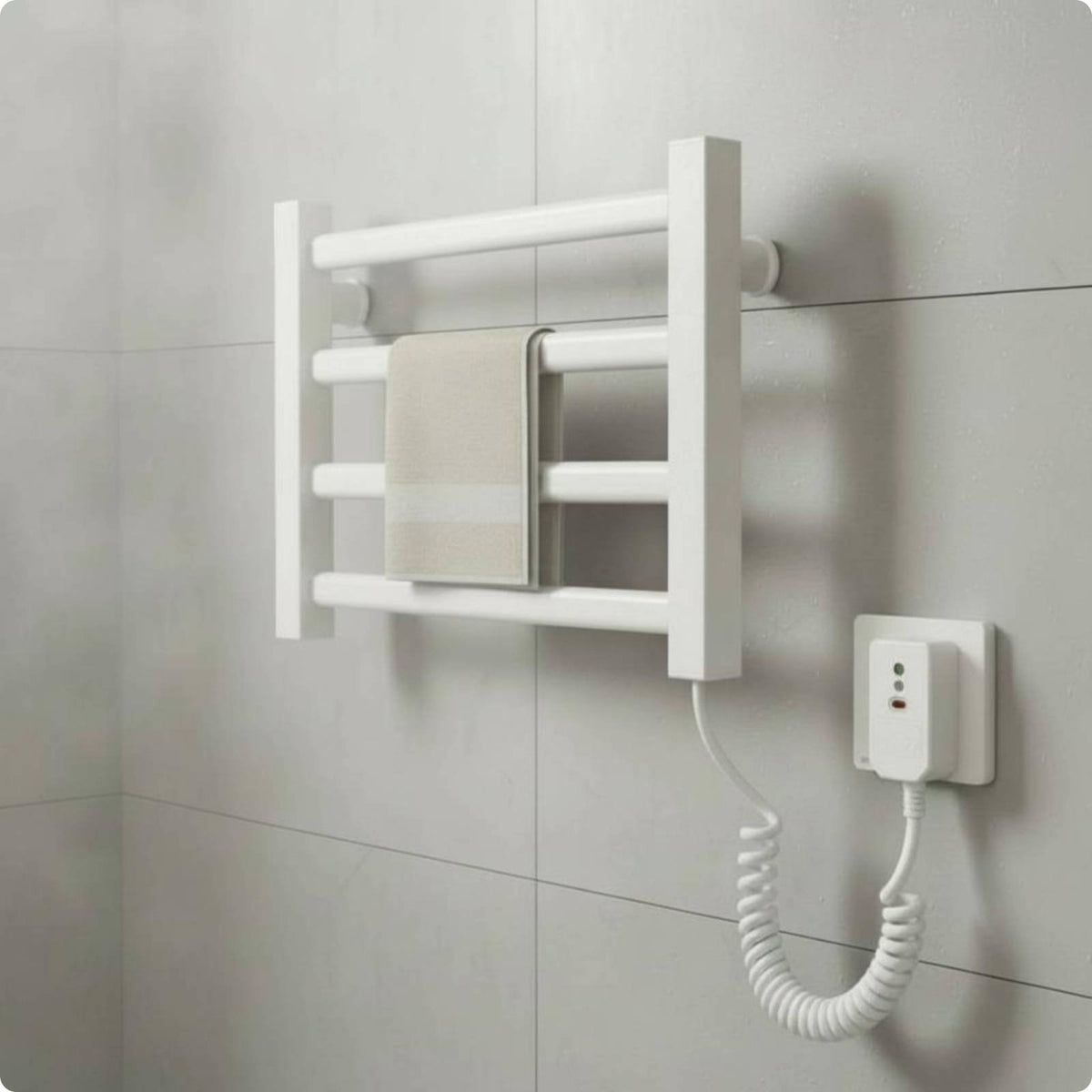 Electric Heated Towel Rack No Drill Electric Towel Warmer Smart Temperature Control Bathroom Accessory for Restroom
