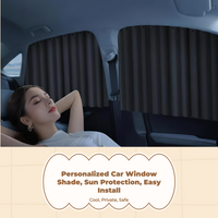 Car sun shade blocks sun, easy install.