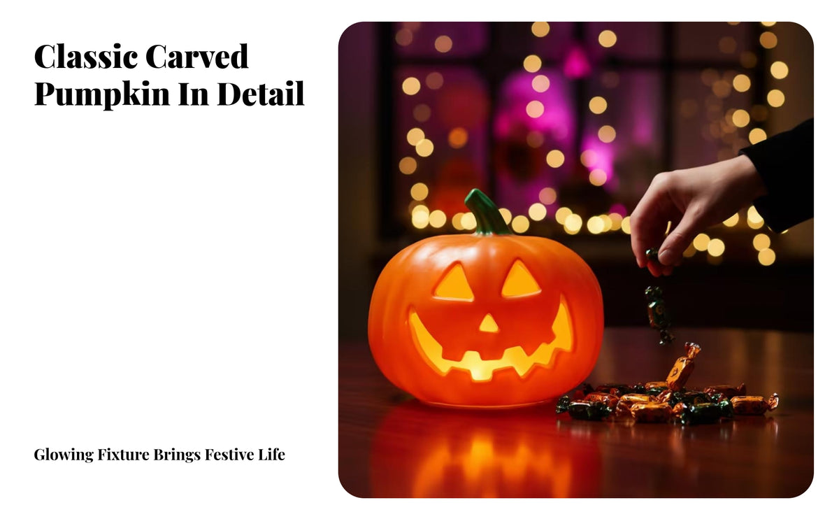 Orange Pumpkin Decoration with Light
