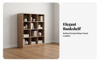 Large Capacity Multi-Compartment Bookshelf Stable Floor-Standing Design Unrestricted Standing Grid Bookshelf Sturdy Construction Cube Storage Organizer Easy to Clean for Book Lovers, Students, Homeowners, Living Room, Home Office, Bedroom