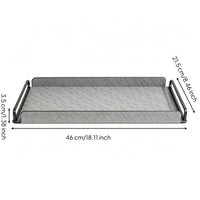 Serving Tray with Handles Woven Tray with Handles Gray for Coffee Table