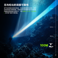 WURKKOS沃克思达DL05强光深潜水手电筒远射SFT70聚泛双头6000LM