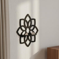 Lotus Flower Corner Shelf Boho Design for Living Room, Meditation Practitioners